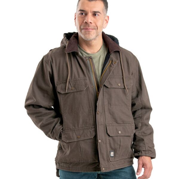Men's Heartland Washed Duck Zip-Off Hooded Coat Thumbnail